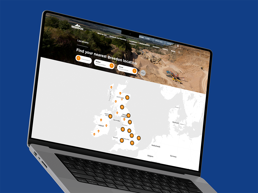 Screen showing map