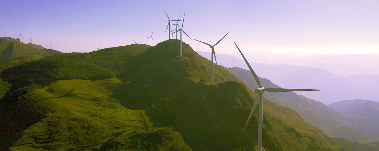 Windmills on hillside