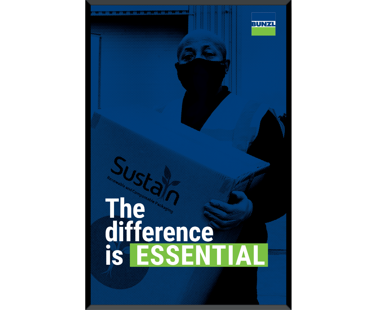 Bunzl poster reading 'The difference is essential'