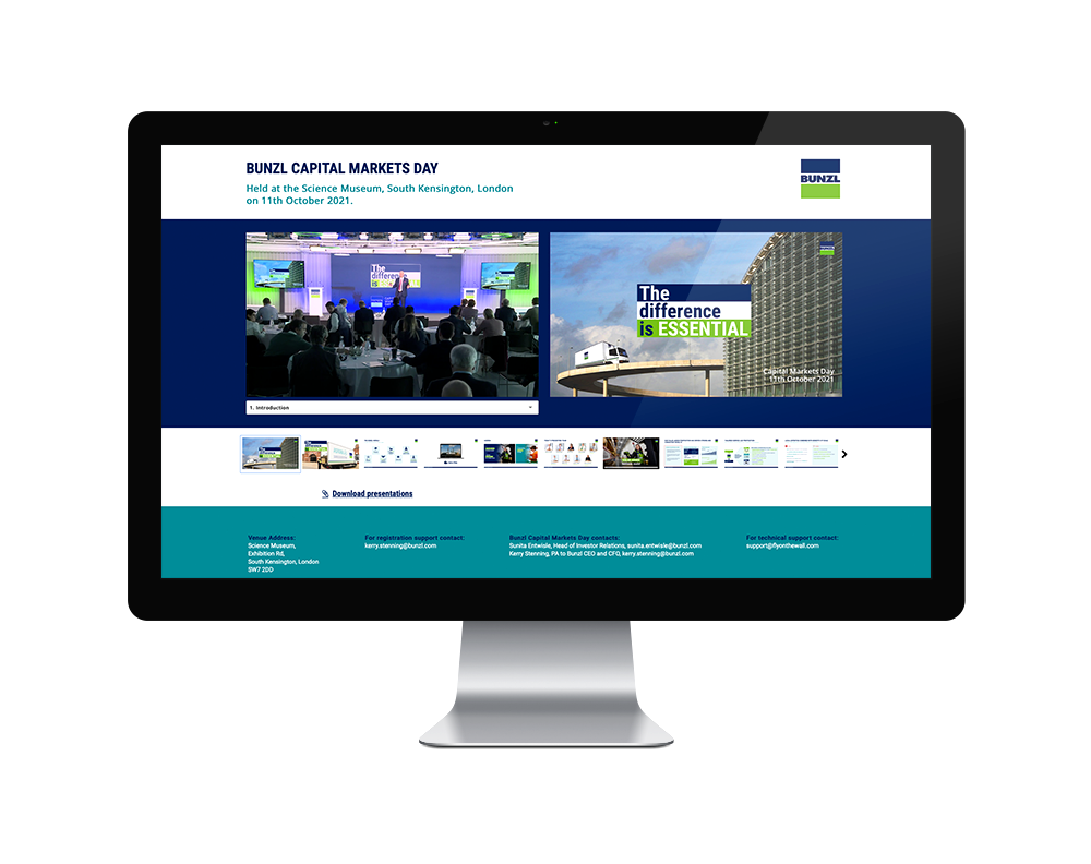 Microsite on desktop screen